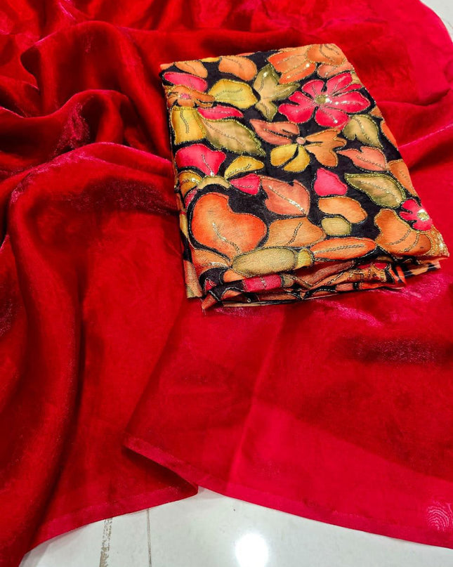 Fendy Sattin Dual Shad Saree