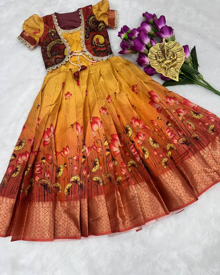 full stiched & pure silk zari line all body with  kalamkari design jacket