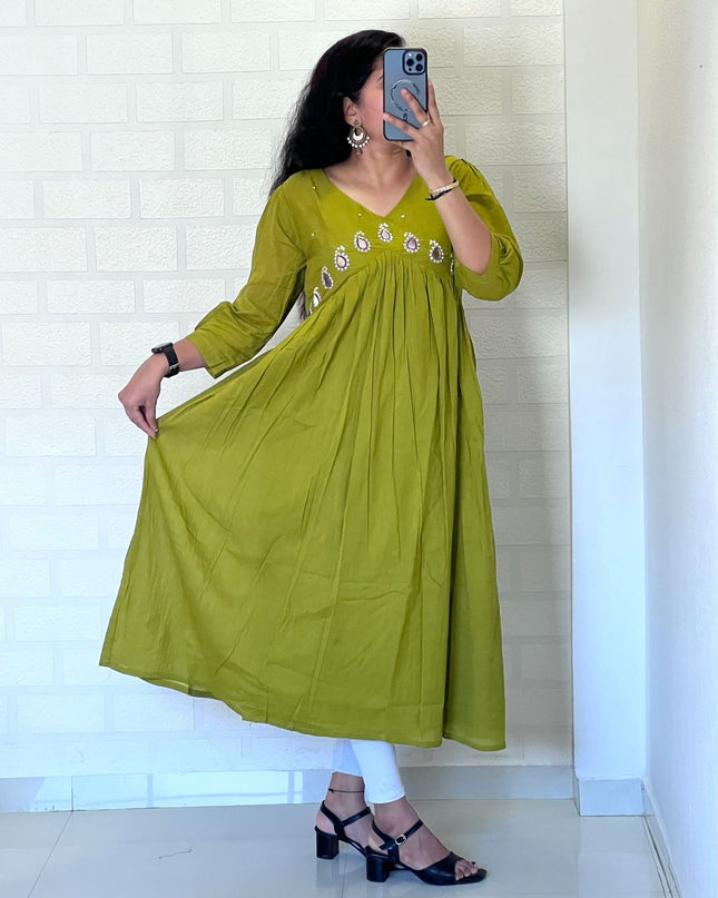 Pure Soft Mul Cotton Maggam work Kurti Collection