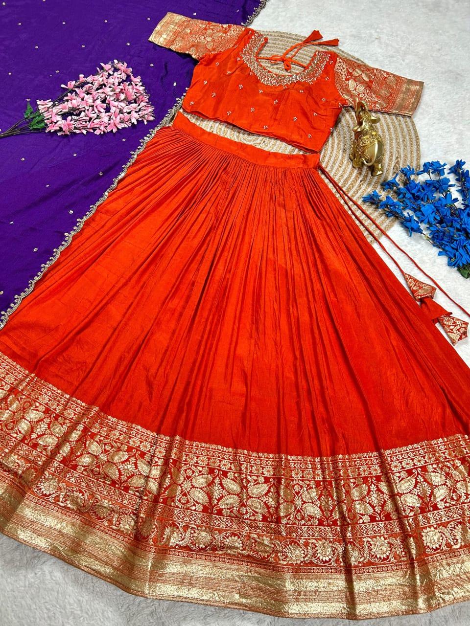 Pure Viscose Silk Lehenga