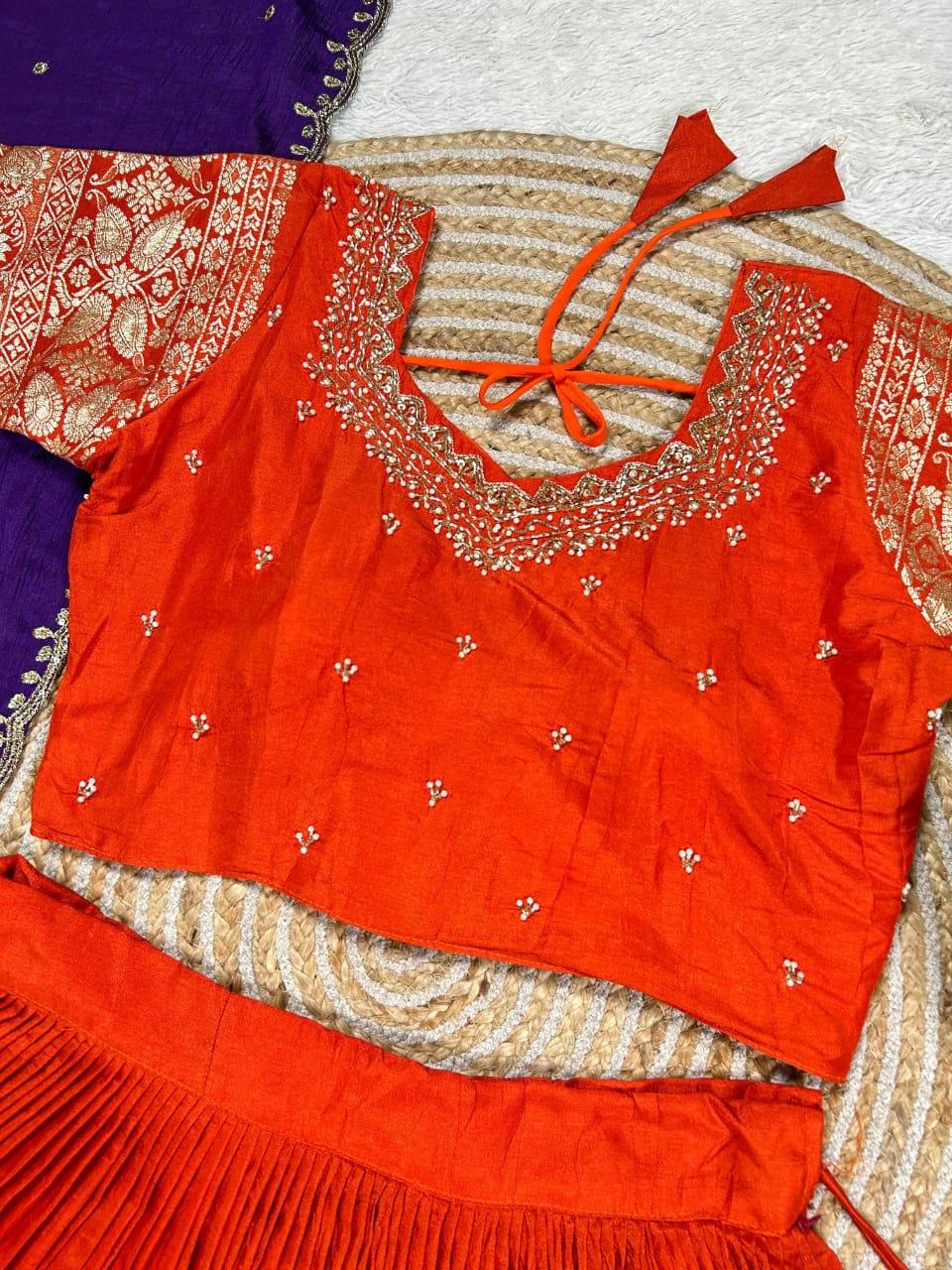Pure Viscose Silk Lehenga
