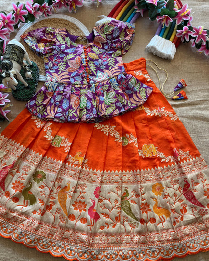 Jungle Theme Kids Lehengas