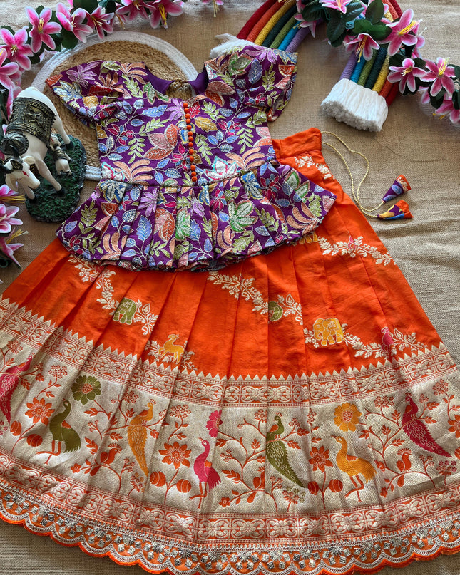 Jungle Theme Kids Lehengas