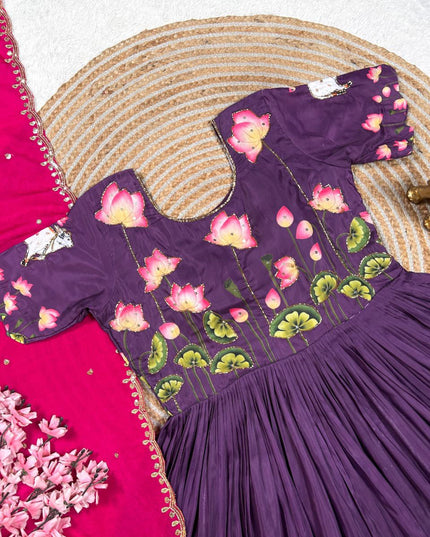 Lotus Gown And  Dupatta