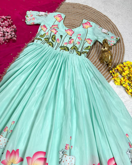 Lotus Gown And  Dupatta