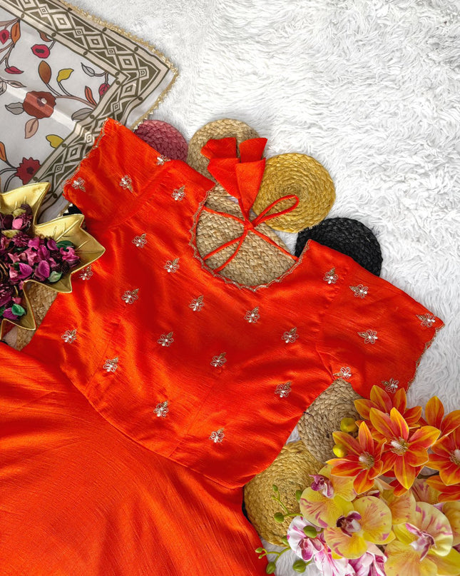 Beautiful Maggam Work Gown With Sequins Embroidery Dupatta