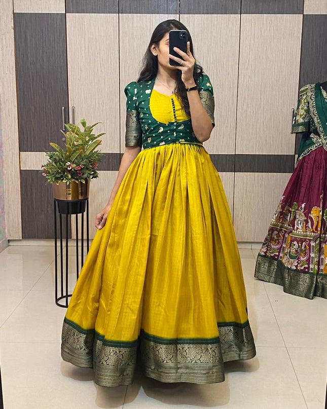 Pankhudi present haldi special overcoat Gown