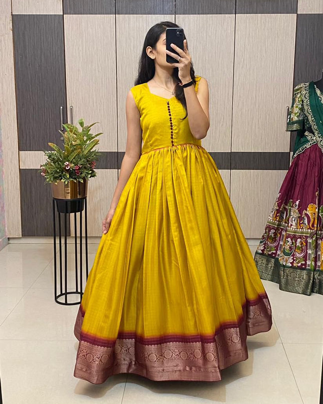 Pankhudi present haldi special overcoat Gown