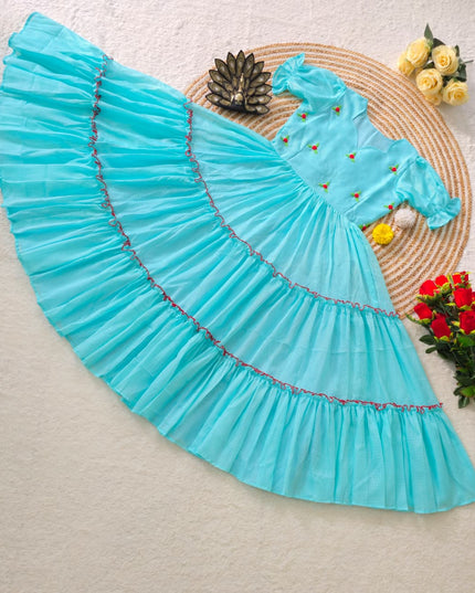 Designer Premium Kota Check Silk  Gown