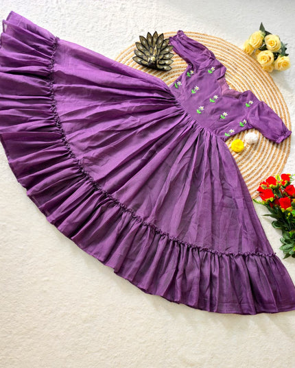 Designer Premium Kota Check Silk  Gown