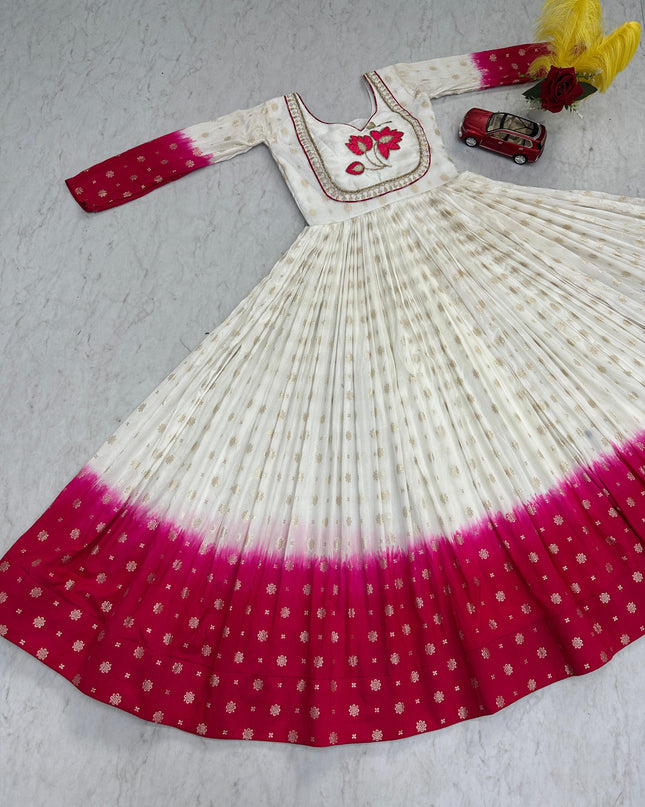 pure jecard Silk white Gown