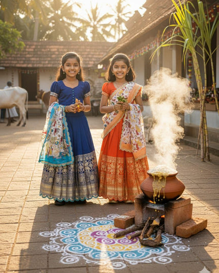 Kalamkari Kids Half-saree
