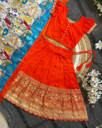 Kalamkari Kids Half-saree