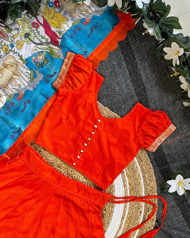 Kalamkari Kids Half-saree