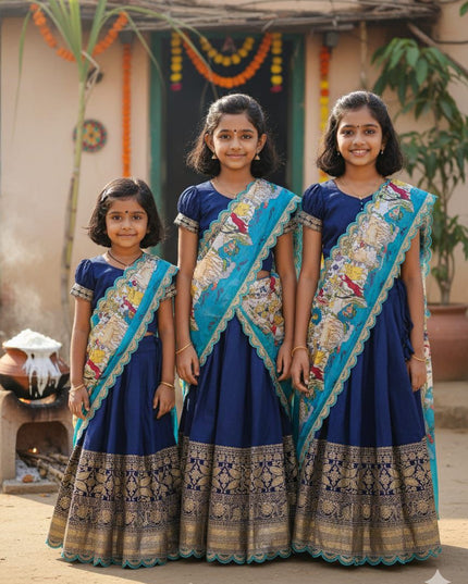 Kalamkari Kids Half-saree