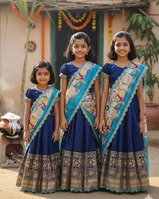 Kalamkari Kids Half-saree