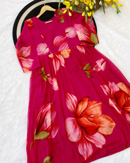 Faux Georgette Feeding Dress