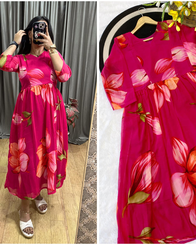 Faux Georgette Feeding Dress