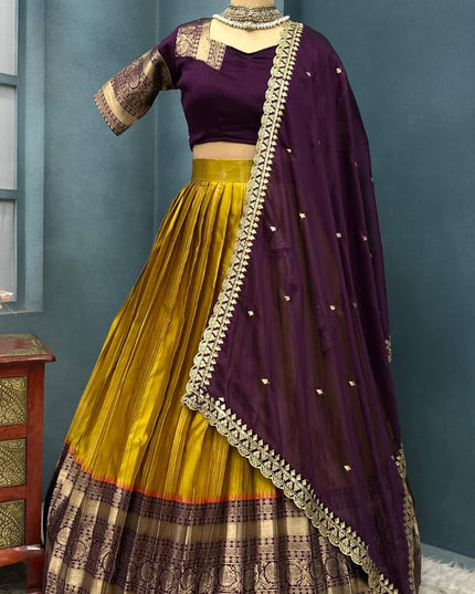 Full Stiched  Kanjivaram Silk Lehenga