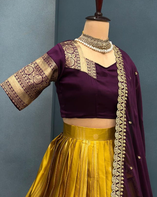 Full Stiched  Kanjivaram Silk Lehenga
