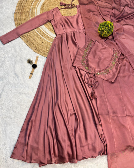 Premium Rangoli Silk Gown