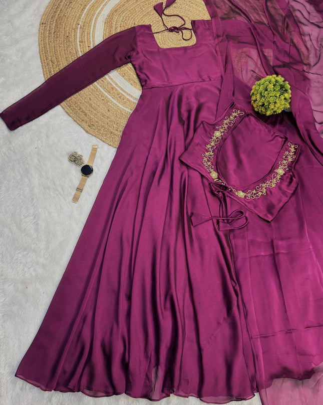 Premium Rangoli Silk Gown