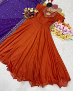 rust orange and purple / M-38