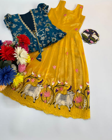 Pongal Trending Gown With Coat For Kids