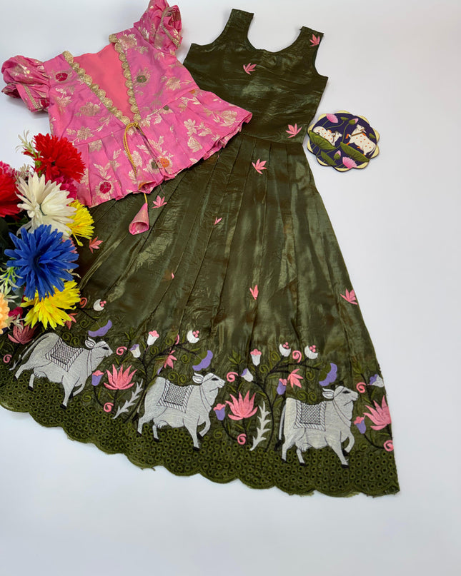 Pongal Trending Gown With Coat For Kids