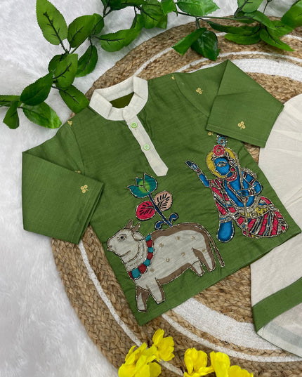 Kalamkari Boys Dhoti-Kurta Set