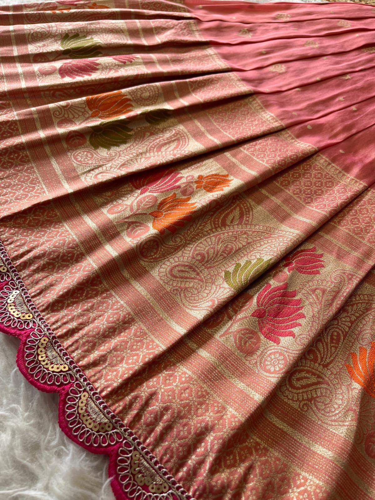 Lotus Love Tissue Silk Kids Lehenga