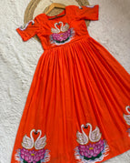 Bright Orange Dress / XS Upto S