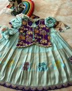 Royal Purple & Aqua Blue / 0-3 Months