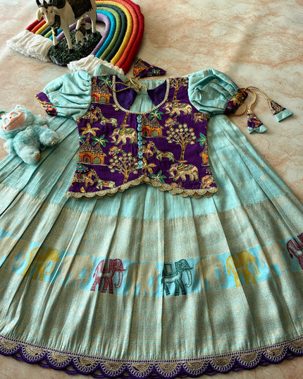 Elephant Tissue Checks Lehengha