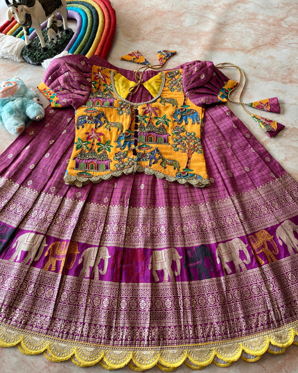 Elephant Tissue Checks Lehengha