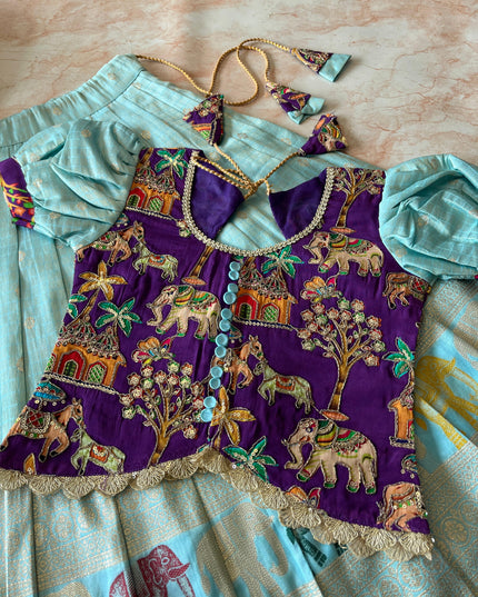 Elephant Tissue Checks Lehengha