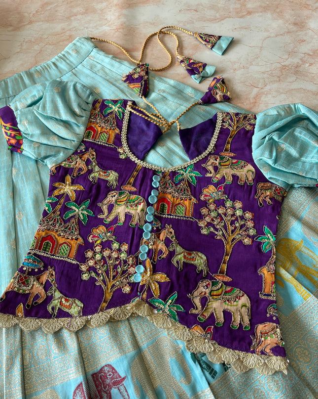 Elephant Tissue Checks Lehengha