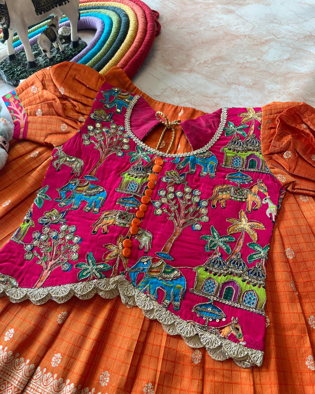 Elephant Tissue Checks Lehengha