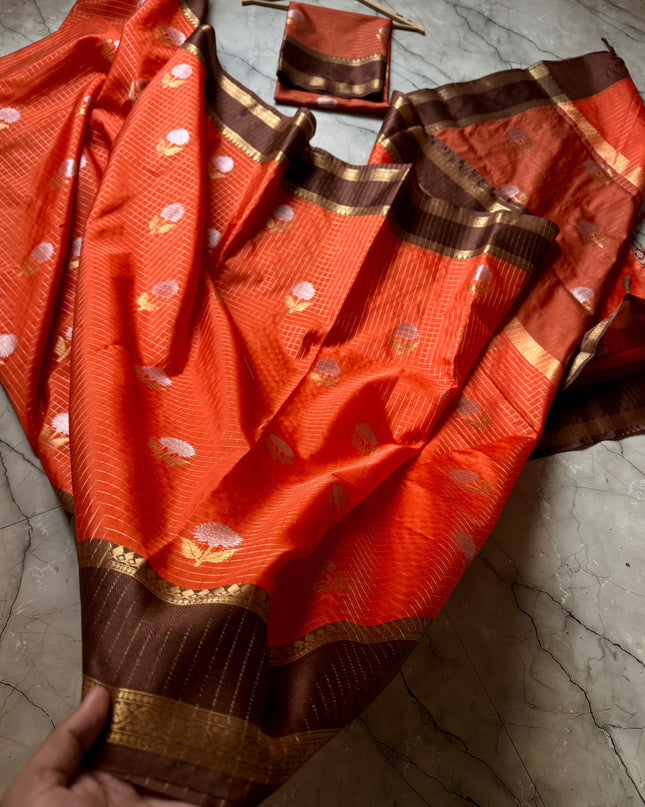 Banarasi  semi Cotton Soft Silk Zari Saree