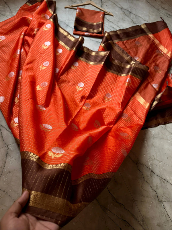 Banarasi Semi Cotton Soft Silk Zari Saree