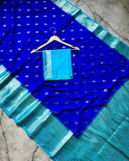 Banarasi Semi Katan Silk Dyed Sarees
