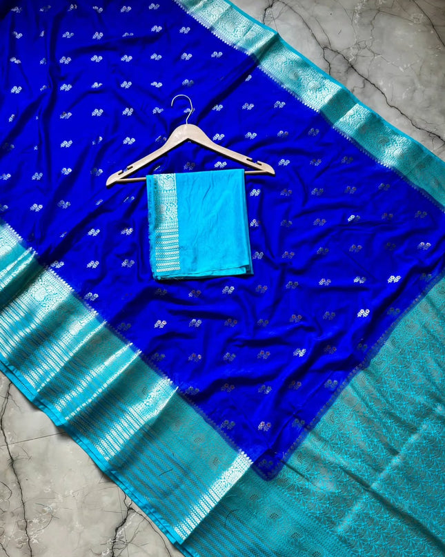 Banarasi Semi Katan Silk Dyed Sarees