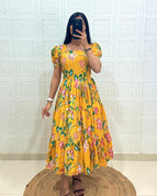 mustard yellow with pink / S-36