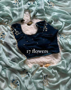 Navy blue with mint green