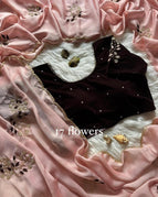 Dark brown with peach blush