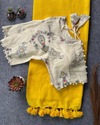 Ivory with cheerful mustard yellow