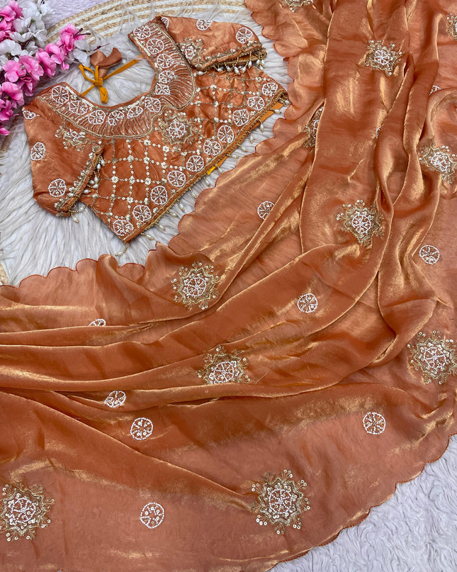 Saree With Stiched Blouse