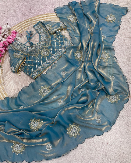 Saree With Stiched Blouse