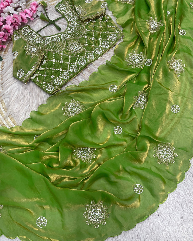 Saree With Stiched Blouse