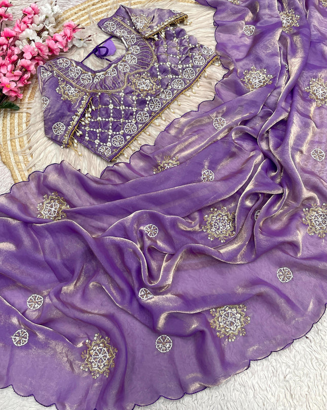 Saree With Stiched Blouse